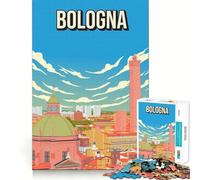 Puzzle de 1000 pièces pour Adultes,Motif Bologne,Italie,Affiche de Voyage Vintage,Assemblage sans Couture,Jeu de Concentration,Cadeau de détente,Cadeau d'anniversaire (38x52cm)