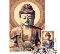 Puzzle de 1000 pièces pour Adultes Motif Bouddha Zen Jeu Pratique d'analyse et de logique Jouet éducatif avec liste de souhaits du Père Noël (50x75cm)