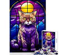 Puzzle de 1000 pièces pour Adultes Motif British Shorthair Teint décoration intérieure Jouet Cadeau d'anniversaire Casse-tête entraînement du Cerveau et de la dextérité Dimensions 38x52cm
