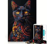Puzzle de 1000 pièces pour Adultes,Motif Calligraphie Chat,Jeu de logique à pièces ajustées,pour des Moments de détente et de Plaisir,Cadeau d'anniversaire Original (50x75cm)