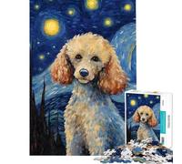 Puzzle de 1000 pièces pour Adultes Motif Caniche et Nuit étoilée idéal pour s'amuser à la Maison Jeu de Puzzle à Assembler soi-même à partir de 14 Ans (38x52cm)