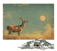 Puzzle de 1000 pièces pour Adultes, Motif cerf tacheté, Puzzle carré créatif en Bois (75 x 50 cm), idéal pour la décoration intérieure.
