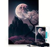 Puzzle de 1000 pièces pour Adultes,Motif Cerisier en Fleurs du Japon,découpe Nette,Jeu de réflexion Amusant pour Passer Le Temps,décoration de Noël (50x75cm)