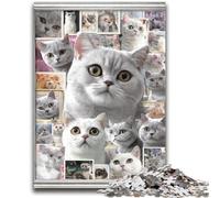 Puzzle de 1000 pièces pour Adultes, Motif Chat British Shorthair, Jeu Familial Anti-Stress, défi Difficile, Superbes Cadeaux et Jouets (38x52cm)