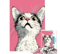 Puzzle de 1000 pièces pour Adultes Motif Chat Curieux Original idéal pour Un Anniversaire ou Noël Jeu éducatif Difficile et Stimulant à partir de 14 Ans (50x75cm)
