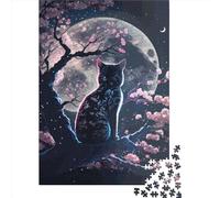 Puzzle de 1000 pièces pour Adultes, Motif Chat, Style Japonais, en Bois, idéal comme Cadeau pour Les Amis et la Famille. 1000 pièces (75 x 50 cm).