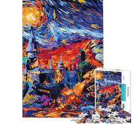 Puzzle de 1000 pièces pour Adultes Motif château de Dragon et Nuit étoilée idéal pour Les Adolescents à Assembler soi-même à Partager Entre Parents et Enfants et comme Original pour Un Anniversaire