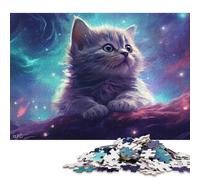 Puzzle de 1000 pièces pour Adultes, Motif Chaton de l'espace, en Bois, idéal comme Cadeau pour Les Amis et la Famille. 1000 pièces (75 x 50 cm).