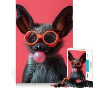 Puzzle de 1000 pièces pour adultes, motif chauve-souris et chewing-gum, puzzle logique d'art de qualité supérieure, jeu amusant pour les loisirs, décoration de Noël (38 x 52 cm)