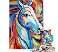 Puzzle de 1000 pièces pour Adultes Motif Cheval Moderne Abstrait Jeu éducatif Cadeau d'anniversaire Excellent Cadeau et Jouet (Dimensions 38x26cm)