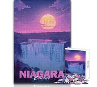 Puzzle de 1000 pièces pour Adultes, Motif Chutes du Niagara, Un Jeu intellectuel Amusant et Original, idéal comme Cadeau d'anniversaire Dimensions : 38x26cm