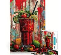 Puzzle de 1000 pièces pour Adultes,Motif Cocktail Bloody Mary,décoration de Bar colorée,Jeu de réflexion, pour se détendre,Cadeau Amusant pour Un Anniversaire (38x26cm)