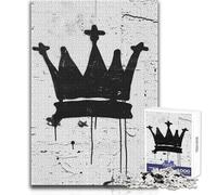 Puzzle de 1000 pièces pour Adultes, Motif Couronne Noire et Graffiti Profitez d'un Moment de détente et de Relaxation Assemblage Stable et découpe précise Dimensions:38x52cm