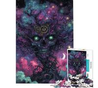 Puzzle de 1000 pièces pour Adultes Motif Crâne Cosmique et Arbre Cadeau Anti-Stress Jeu d'assemblage Idéal pour Les Amateurs de Jeux (Dimensions 50x75cm)