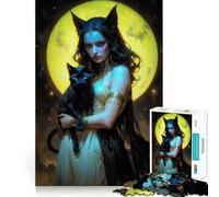 Puzzle de 1000 pièces pour adultes, motif de déesse Bastet, idéal pour décorer, jeu de concentration, jeu de détente, motif de Noël (38 x 26 cm)