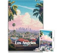 Puzzle de 1000 pièces pour Adultes, Motif de la Skyline de Los Angeles, Jeu éducatif Familial, idéal pour Un Cadeau de Noël Secret Dimensions 38x52cm