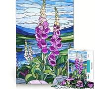 Puzzle de 1000 pièces pour Adultes, Motif digitales en vitrail, décoration soignée, Jeu d'exercice Mental, Divertissement décontracté, pour Noël (50x75cm)