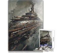 Puzzle de 1000 pièces pour Adultes, Motif dirigeable Steampunk Idéal pour se détendre et Passer Un agréable Moment Assemblage précis Dimensions 38x26cm