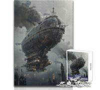 Puzzle de 1000 pièces pour Adultes, Motif dirigeable Steampunk, pour Un Moment de détente et de Loisirs Découpe Fine et Lisse Dimensions 38x52cm