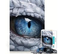 Puzzle de 1000 pièces pour adultes,motif dragon de glace aux yeux bleus,pièces aux découpes nettes,activité cérébrale stimulante,moment de détente et de divertissement,cadeau artistique d'anniversaire