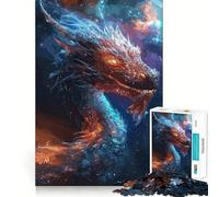 Puzzle de 1000 pièces pour Adultes,Motif Dragon Fantastique Bleu,découpe Fine,Jeu de Concentration,Jeu Calme,activité d'anniversaire (38x26cm)