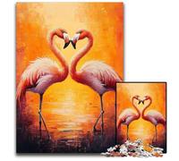 Puzzle de 1000 pièces pour adultes, motif flamant rose, en carton, idéal comme jeu éducatif pour adolescents, 26 x 38 cm