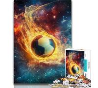Puzzle de 1000 pièces pour Adultes, Motif Flammes de Football, entièrement emboîtables et de Formes aléatoires, 50x75cm