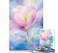 Puzzle de 1000 pièces pour Adultes,Motif Fleur Rose Aquarelle,sans bavures,pièces nettes et découpées,idéal pour Un Moment de Partage Chaleureux (38x52cm)