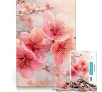 Puzzle de 1000 pièces pour Adultes,Motif Fleurs de Cerisier à l'aquarelle,sans bavures,pièces nettes et découpées,idéal pour Un Moment de Partage Convivial (38x52cm)