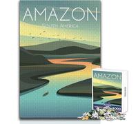 Puzzle de 1000 pièces pour Adultes,Motif fleuve Amazone,Jeu éducatif à Assembler,Dimensions : 38x26cm