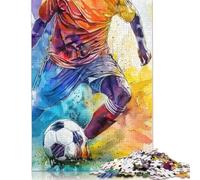 Puzzle de 1000 pièces pour Adultes, Motif Footballeur, Aquarelle, Cadeau d'halloween, décoration d'intérieur, 1000 pièces (75 x 50 cm)