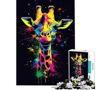Puzzle de 1000 pièces pour Adultes Motif Girafe néon défi éducatif Course de Vitesse Manuelle Casse-tête pour Les 14 Ans et Plus (38x26cm)