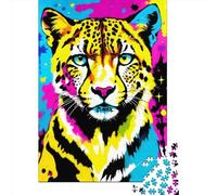 Puzzle de 1000 pièces pour Adultes, Motif guépard Cosmique, Puzzle carré en Bois, décoration intérieure, pour Les fêtes, 1000 pièces (75 x 50 cm).