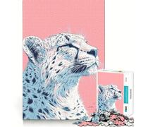 Puzzle de 1000 pièces pour Adultes,Motif guépard,découpe soignée,décoration,Jouet d'entraînement et de réflexion,Jeu de Loisirs,Cadeau Festif (38x26cm)
