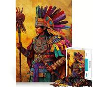 Puzzle de 1000 pièces pour Adultes,Motif Guerrier aztèque,Jeu d'articulation Propre,Jeu de réflexion Amusant et Relaxant,activité idéale pour Un Anniversaire (38x26cm)