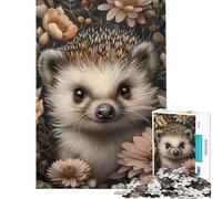 Puzzle de 1000 pièces pour Adultes Motif hérisson Mignon et fantaisiste défi éducatif Analyse et logique Jeu de Puzzle pour Les 14 Ans et Plus (38x52cm)