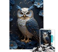 Puzzle de 1000 pièces pour Adultes Motif Hibou et Fleurs Style Kintsugi décoration intérieure Cadeau pour Femmes Amis et Famille (38x52cm)