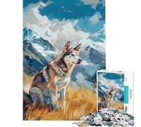 Puzzle de 1000 pièces pour Adultes Motif Husky des Montagnes Difficile et Stimulant décoration intérieure Jouet éducatif à partir de 14 Ans (50x75cm)