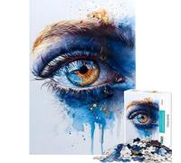 Puzzle de 1000 pièces pour Adultes Motif œil Aquarelle décoration Murale Anti-Stress Cadeau d'anniversaire ou de Voyage (38x52cm)