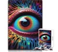 Puzzle de 1000 pièces pour Adultes, Motif œil Humain psychédélique, défi Difficile, Jeu éducatif, (Dimensions 38x26cm)