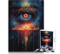 Puzzle de 1000 pièces pour Adultes, Motif « Œil omniscient » représentant Une Ville, Jeu de Manipulation et d'apprentissage, Cadeau éducatif idéal pour Un Anniversaire, Dimensions : 38 x 52 cm