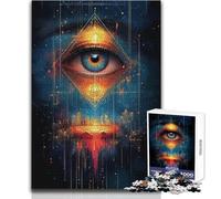 Puzzle de 1000 pièces pour Adultes, Motif « Œil omniscient » représentant Une Ville : Jeu de Manipulation et d'apprentissage, Cadeau éducatif idéal pour Un Anniversaire Dimensions : 38x26 cm