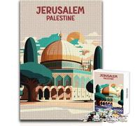 Puzzle de 1000 pièces pour Adultes, Motif Jérusalem-Palestine Détendez-Vous en Toute tranquillité Assemblage Stable et découpe précise Dimensions:50x75cm