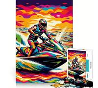 Puzzle de 1000 pièces pour Adultes, Motif Jet-Ski, Jouet Intelligent, Passe-Temps à la Maison, Bords Lisses, Objet de Collection (50x75cm)