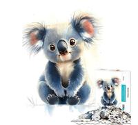 Puzzle de 1000 pièces pour Adultes Motif Koala Mignon à l'aquarelle Jeu Stimulant Jouet défi Difficile Cadeau pour Femmes et Hommes (Taille 38x26cm)