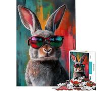 Puzzle de 1000 pièces pour Adultes Motif Lapin Pop Casse-tête et découpe de précision Cadeau d'anniversaire (Taille 38x26cm)