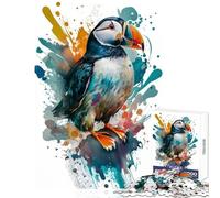 Puzzle de 1000 pièces pour Adultes Motif macareux Amazone Décoration intérieure Jeu Impossible Cadeau pour Femmes et Hommes avec Poster et fiche de Questions Assortis Dimensions 38x52cm