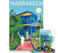 Puzzle de 1000 pièces pour Adultes,Motif Marrakech,Maroc,découpe Premium,Jeu Amusant et Stimulant pour Le Cerveau,idéal pour se détendre,Cadeau de Noël apaisant (38x52cm)