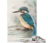 Puzzle de 1000 pièces pour Adultes, Motif Martin-pêcheur Aquarelle, en Bois, pour Les Amis et la Famille. 1000 pièces (75 x 50 cm).