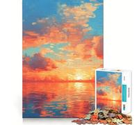 Puzzle de 1000 pièces pour Adultes,Motif Nuageux du Soir,Art pixelisé,découpe Nette,défi Intelligent,Jeu Amusant pour Passer Le Temps,décoration Murale de Noël (50x75cm)